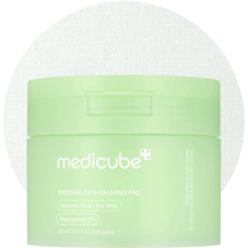 medicube Exosome CICA Tea Tree Calming Toner Pads for Sensitive Skin with Centella Asiatica Help Reduce Redness & breakouts. Low-irritating & Hydrating Daily Care Korean Skincare Vegan (100 Pads)